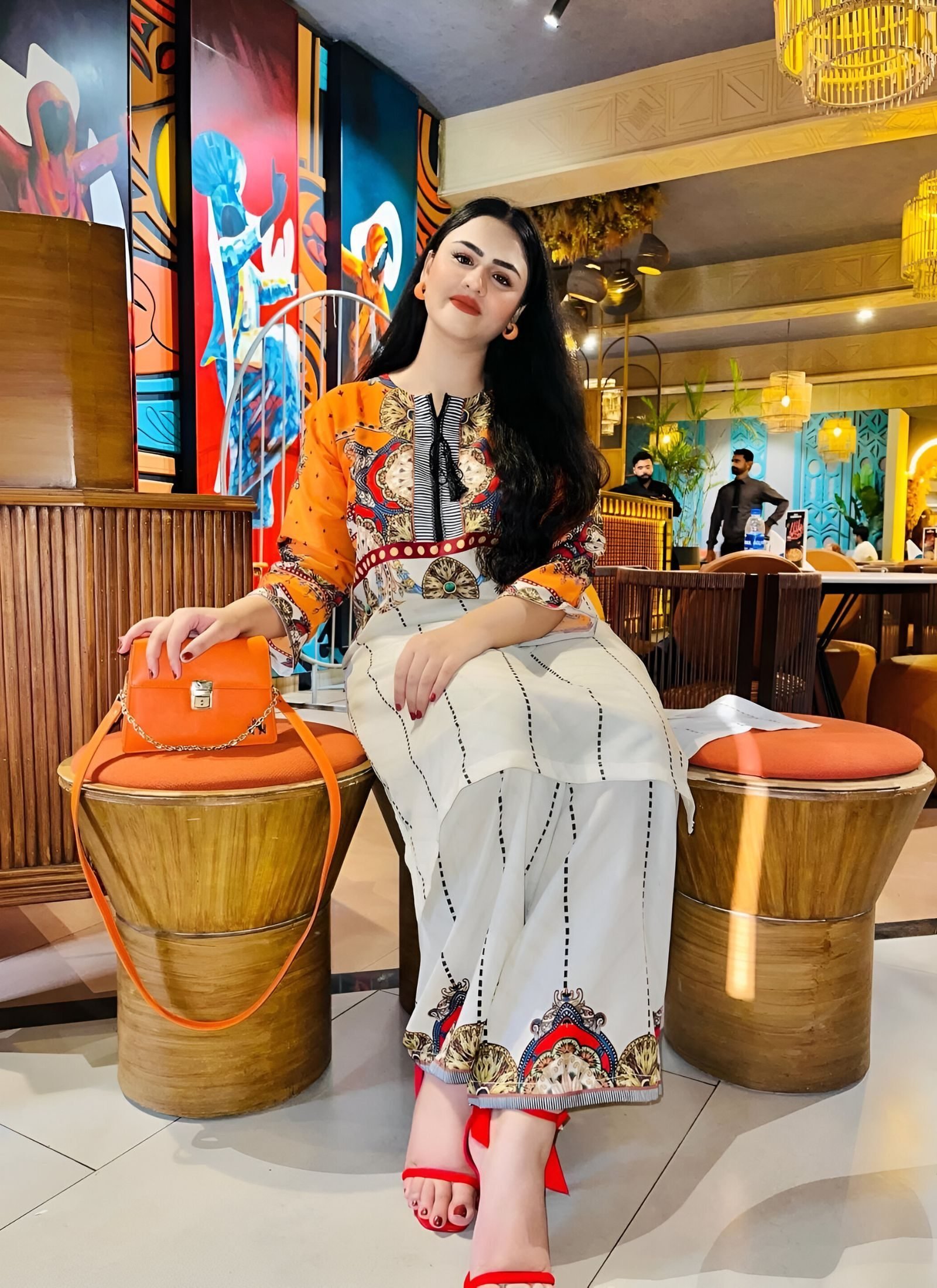 Watercolour Pink and Green Floral Printed Lawn Shirt